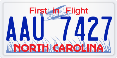 NC license plate AAU7427