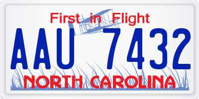 NC license plate AAU7432