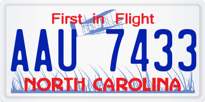NC license plate AAU7433