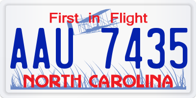 NC license plate AAU7435