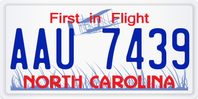 NC license plate AAU7439
