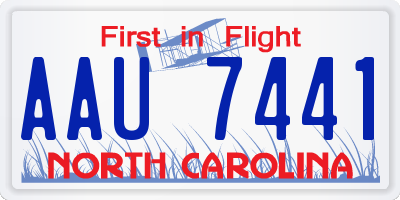 NC license plate AAU7441