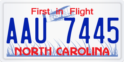 NC license plate AAU7445