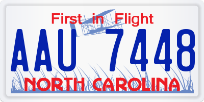 NC license plate AAU7448
