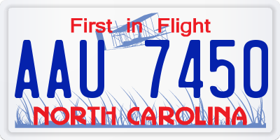 NC license plate AAU7450