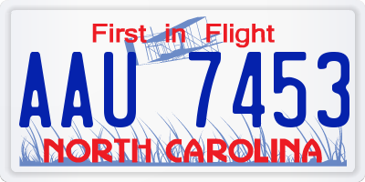 NC license plate AAU7453