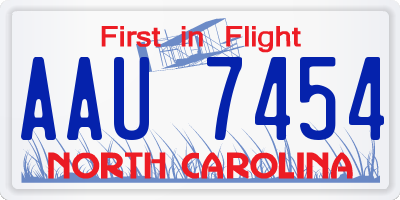 NC license plate AAU7454