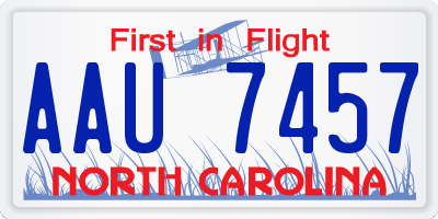 NC license plate AAU7457