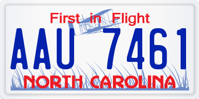 NC license plate AAU7461