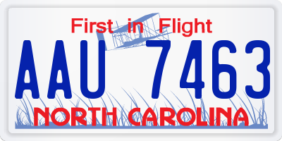 NC license plate AAU7463