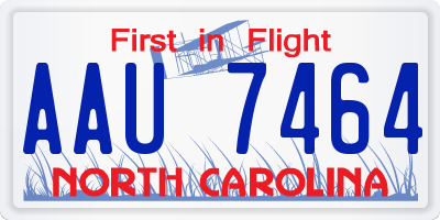 NC license plate AAU7464