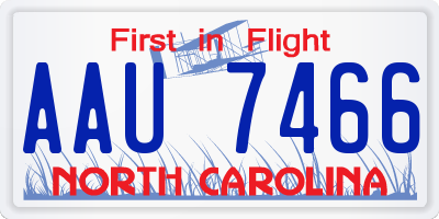 NC license plate AAU7466