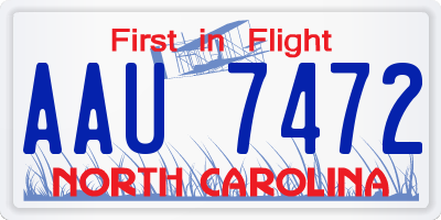 NC license plate AAU7472