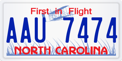 NC license plate AAU7474