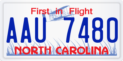 NC license plate AAU7480