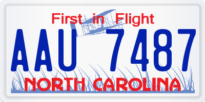 NC license plate AAU7487