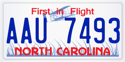 NC license plate AAU7493