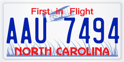 NC license plate AAU7494