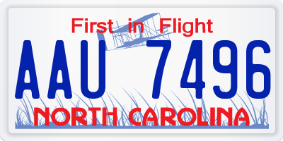 NC license plate AAU7496