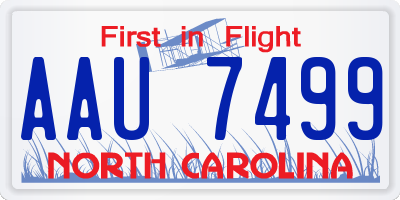 NC license plate AAU7499