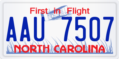 NC license plate AAU7507