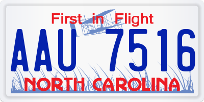 NC license plate AAU7516