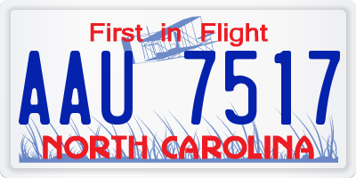 NC license plate AAU7517