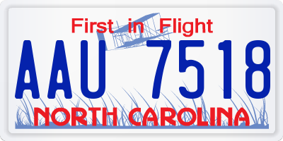 NC license plate AAU7518