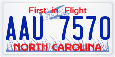 NC license plate AAU7570
