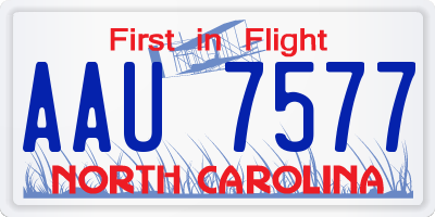 NC license plate AAU7577
