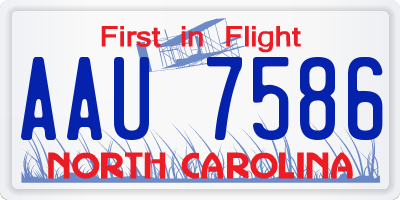 NC license plate AAU7586