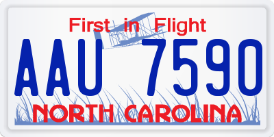 NC license plate AAU7590