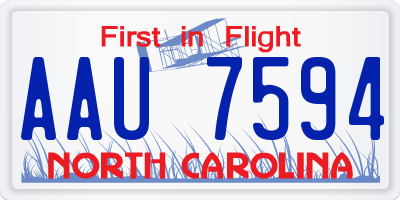 NC license plate AAU7594