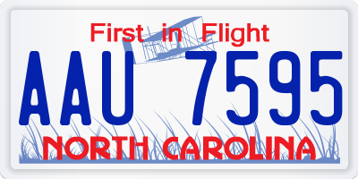 NC license plate AAU7595