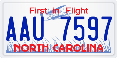 NC license plate AAU7597