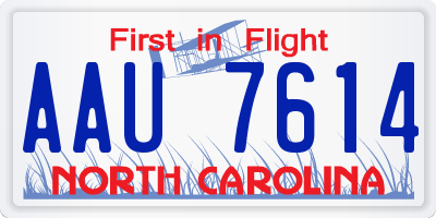 NC license plate AAU7614