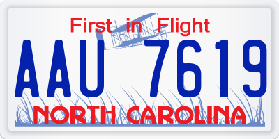 NC license plate AAU7619