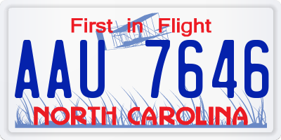 NC license plate AAU7646