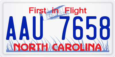 NC license plate AAU7658
