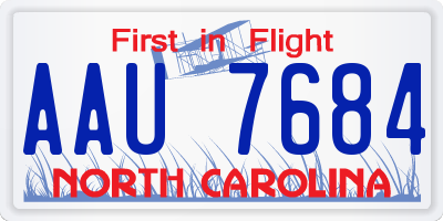 NC license plate AAU7684