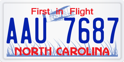 NC license plate AAU7687