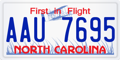 NC license plate AAU7695