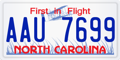 NC license plate AAU7699