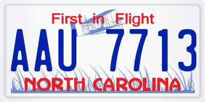 NC license plate AAU7713