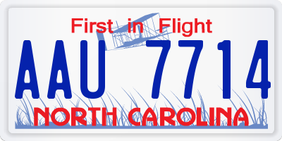 NC license plate AAU7714