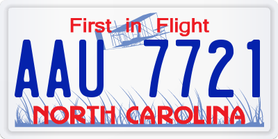 NC license plate AAU7721