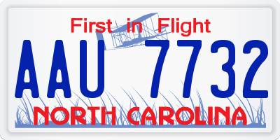 NC license plate AAU7732