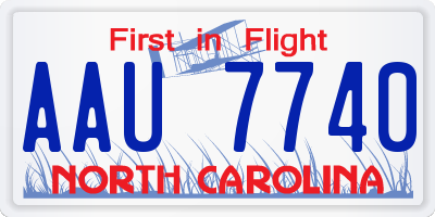 NC license plate AAU7740