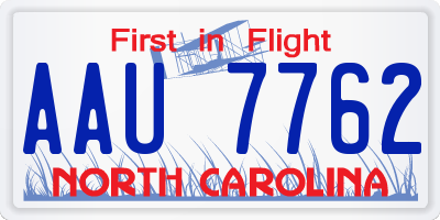 NC license plate AAU7762