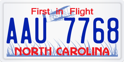 NC license plate AAU7768